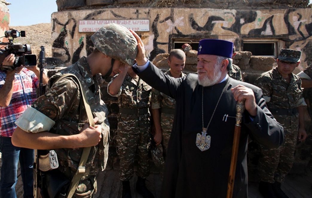 Catholicos of All Armenians Visited the Frontline in Artsakh