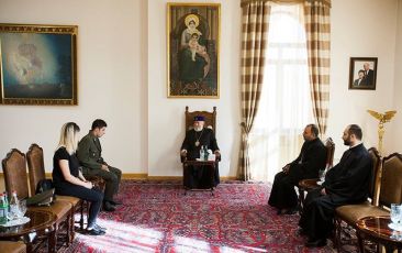 Catholicos of All Armenians Receives Senior Lieutenant Sarkis Gabrielian