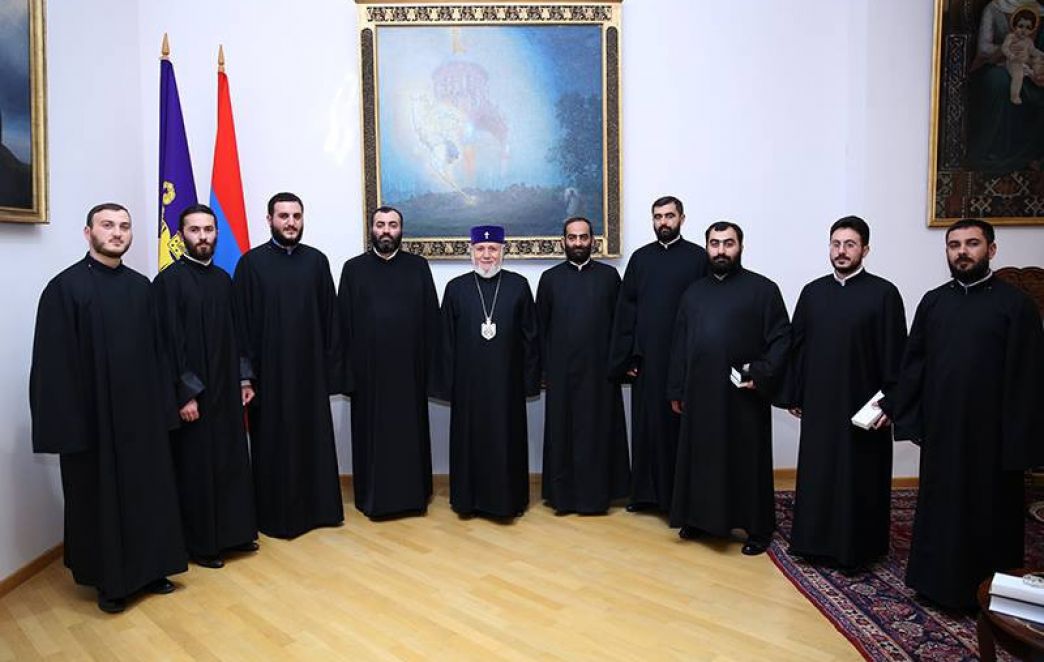 Catholicos of All Armenians Receives Newly Ordained Priests