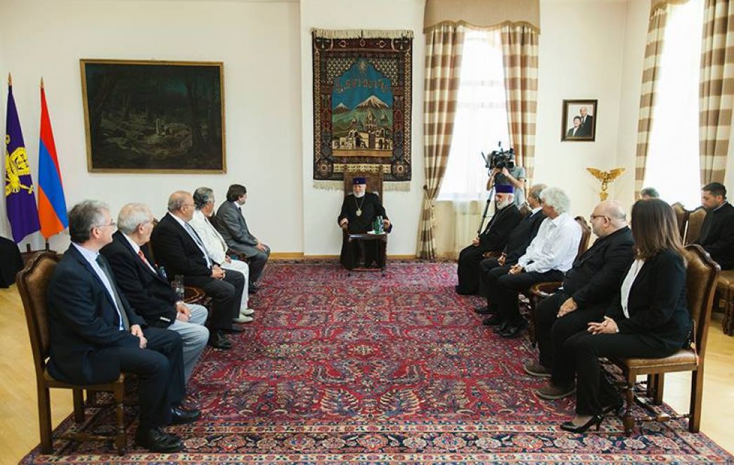 Catholicos of All Armenians Receives Central Committee Members of the Liberal Democratic Party