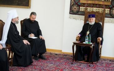 Catholicos of All Armenians Received the Metropolitan of Belotserkov and Boguslav