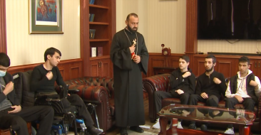 Sergey, a participant in the 44-day war, at the Soldier's House