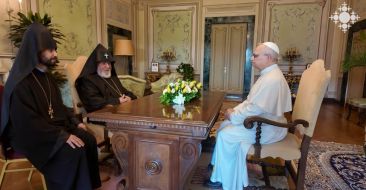 Catholicos of All Armenians Raises Issue of Displaced Artsakh Armenians at the Vatican
