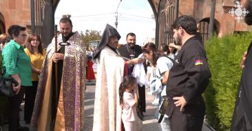 Faithful Celebrate the Feast of Saint Gevorg at Marmarashen Church
