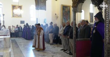 Mother See Cathedral Celebrates Divine Liturgy on Feast of the Discovery of the Cross at Mount Varague