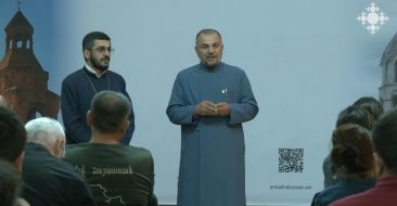 Archimandrite Ruben Zargaryan Delivers a Lecture to Young People from Artsakh