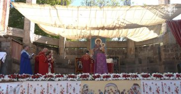 Holy Liturgy Celebrated at the Under-Construction Saint Mesrop Church in Erebuni