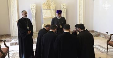 Catholicos of All Armenians Receives Newly Ordained Priests