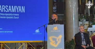 Archbishop Khajak Parsamyan Raises the Concerns of Artsakh Armenians at Peace Conference in Rome