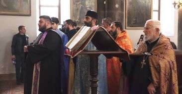 Evening Service Conducted at Holy Mother of God Cathedral in Gyumri