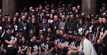 The meeting of the participants of the Pan-Armenian pilgrimage with the Armenian Patriarch